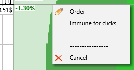 Right-clicking a Buy order opens a menu with three options