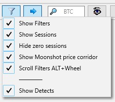 Кнопка “Воронка” (Показать фильтры на графиках)